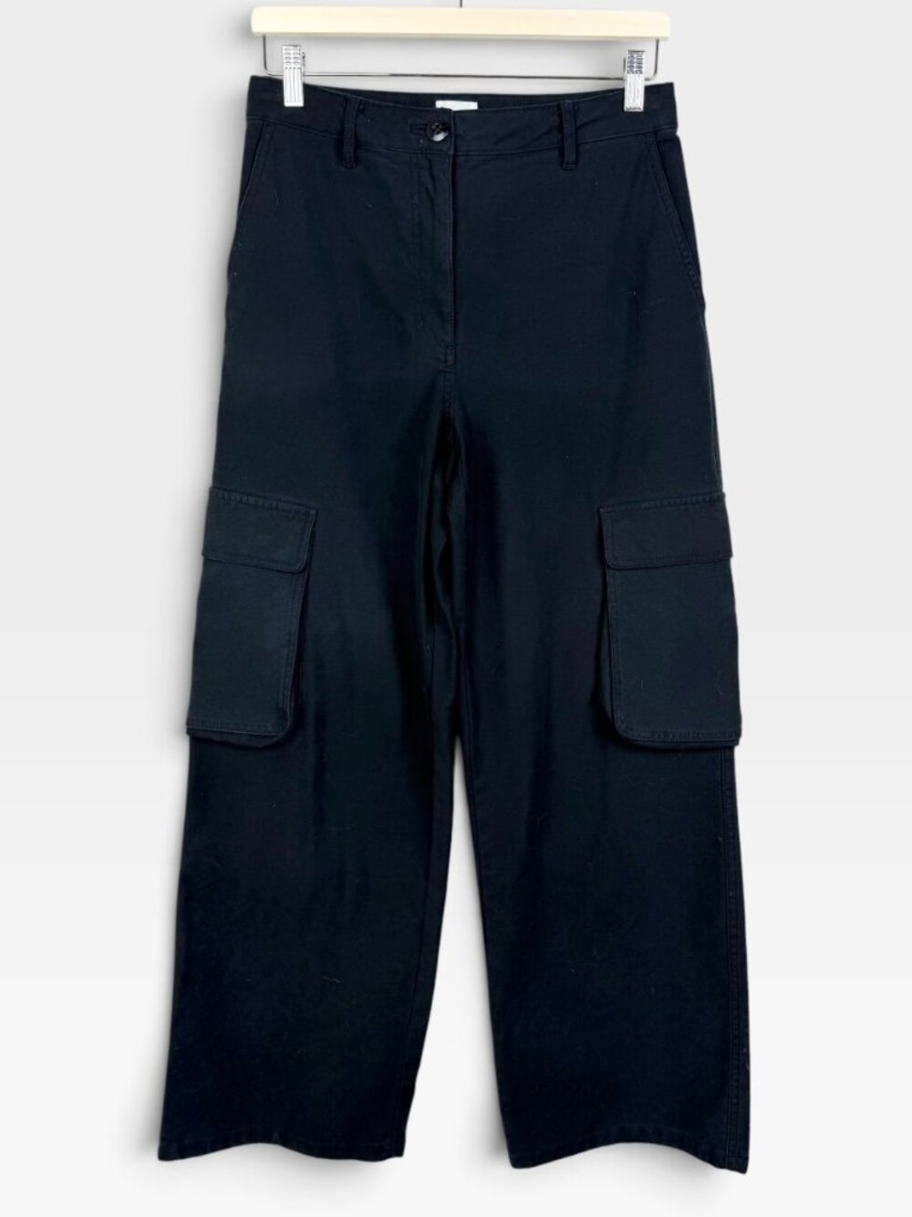 Aritzia Wilfred Free High Rise Wide Leg Cargo Pants Black